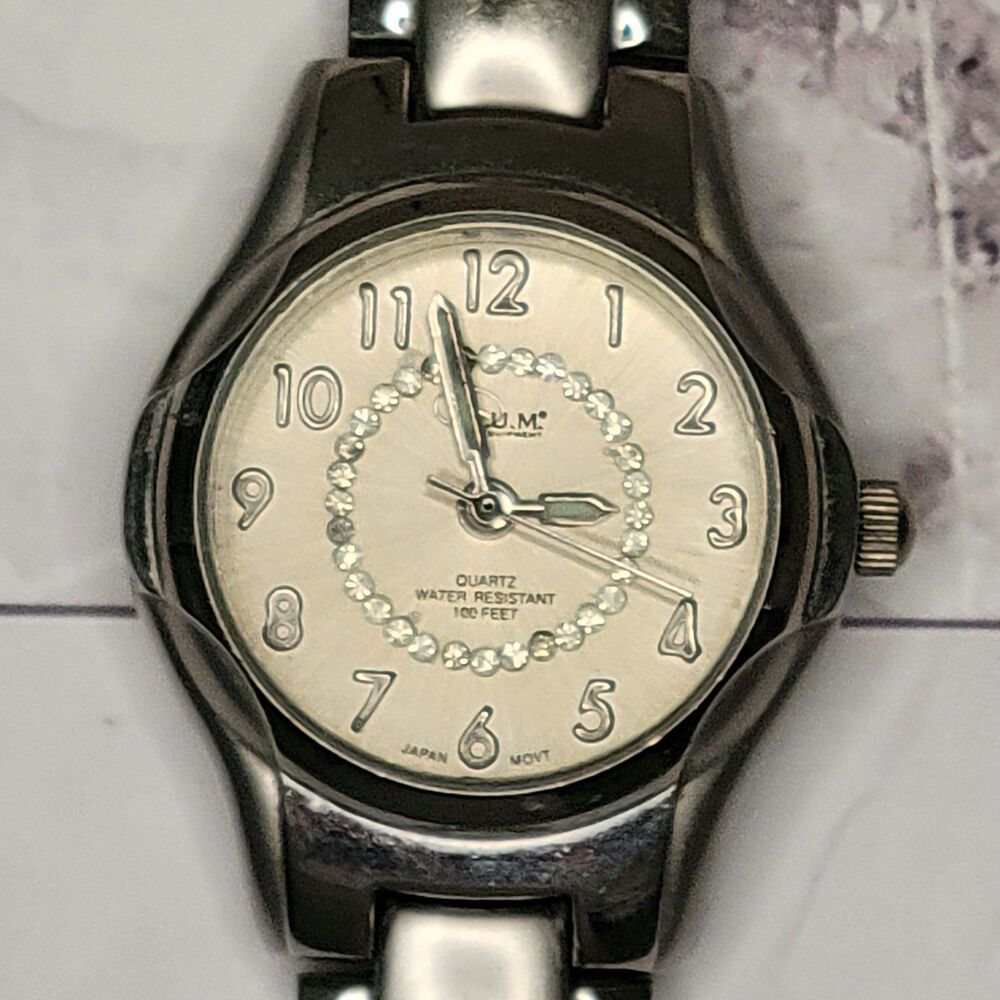 B.U.M. Equipment vintage 1990s crystal 686 stainless steel quartz womens watch